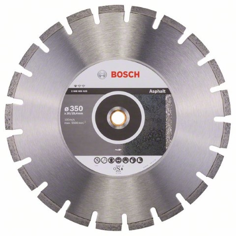 BOSCH DIAMOND CUTTING DISC STANDARD FOR ASPHALT 350 MM X 25.4 MM